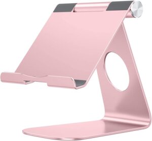 stand, pink, metallic, support, short story